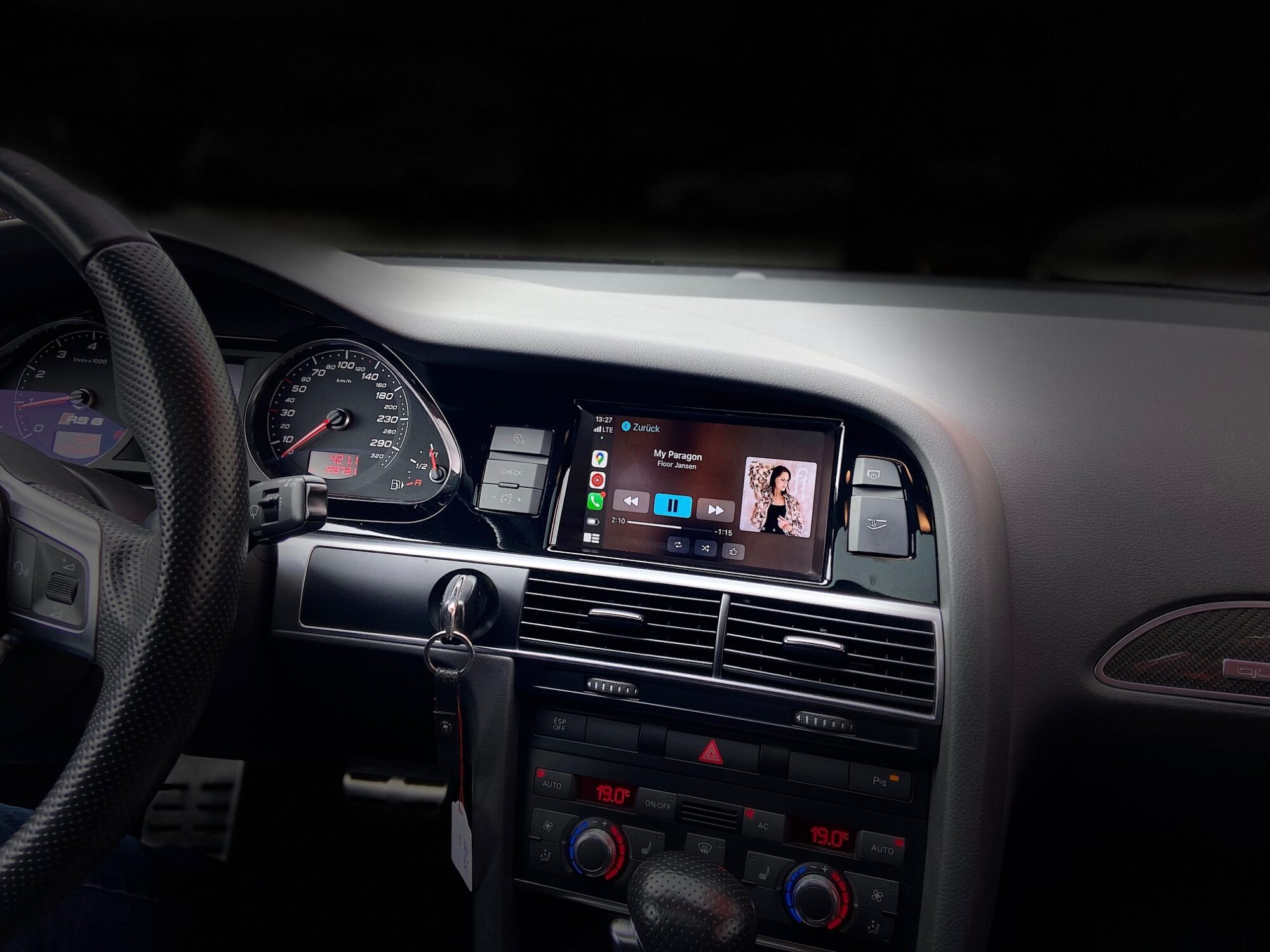 Audi RS6 CarPlay Display Ansicht