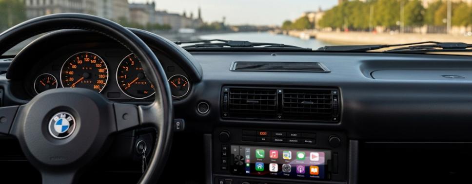Ampire CPR060 1DIN Autoradio im BMW Classic – Wireless CarPlay & DAB+